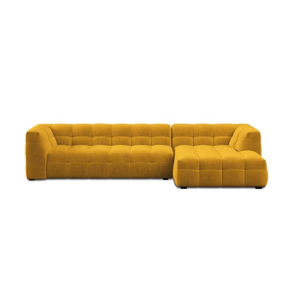 Divano angolare in velluto giallo, angolo destro Vesta - Windsor & Co Sofas