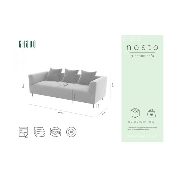 Divano in velluto beige Nosto - Ghado-image-3