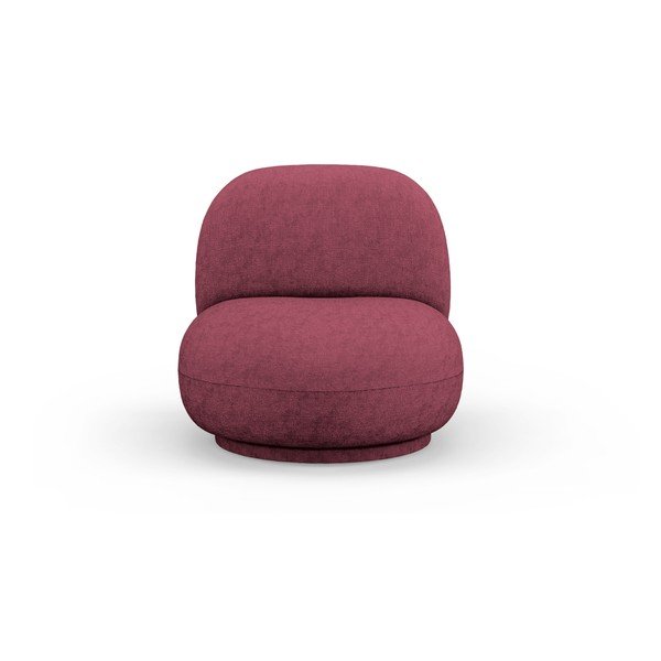 Poltrona burgundy girevole con rivestimento in ciniglia Chuck – Micadoni -image-1