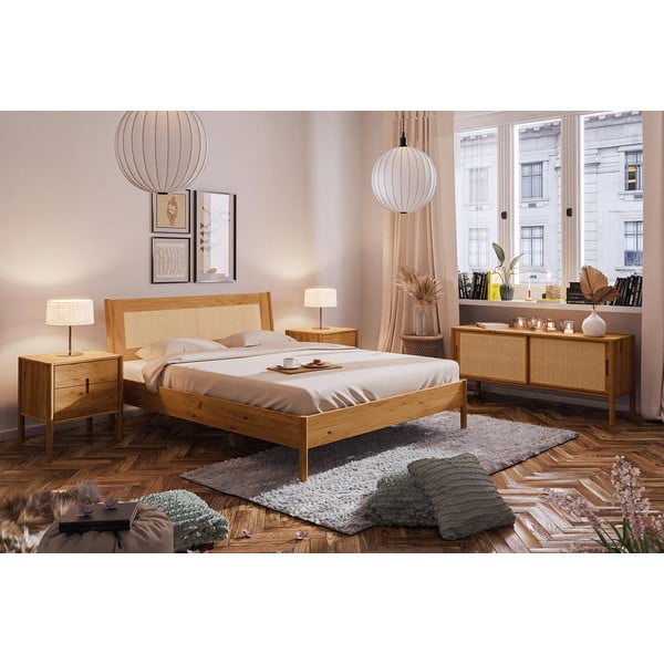 Letto singolo in legno di quercia 90x200 cm in colore naturale Pola - The Beds-image-3