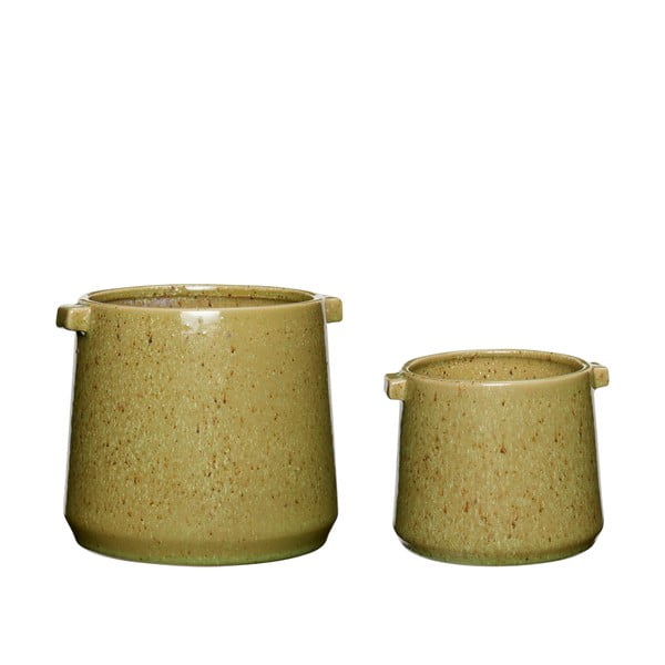Set di 2 vasi in ceramica verde Herb - Hübsch