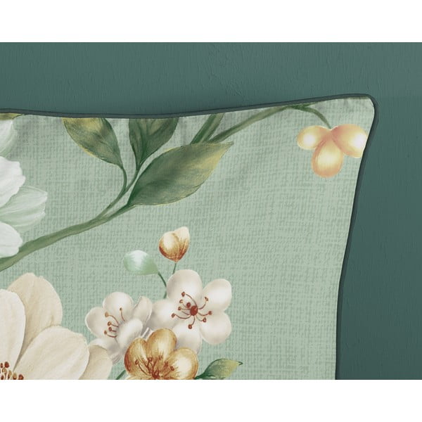 Set copripiumino e federa verde in raso di cotone per letto singolo ed esteso 140x220 cm Sizena – Descanso-image-3