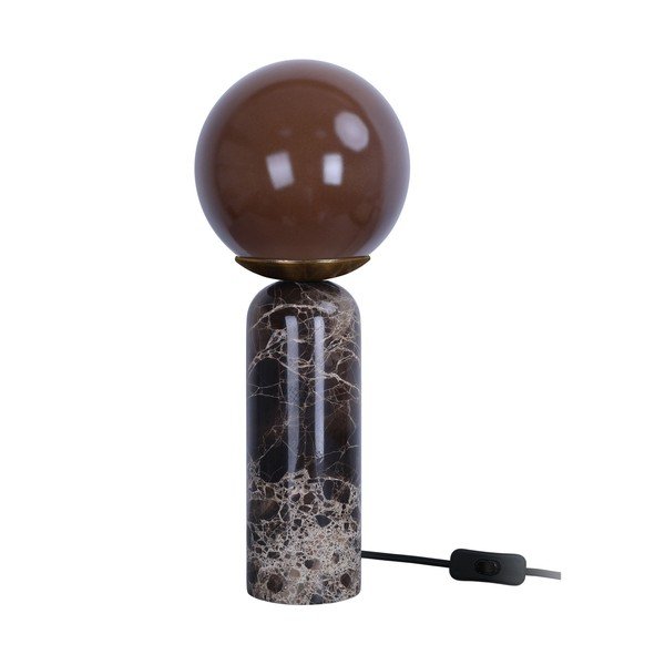 Lampada da tavolo marrone scuro in marmo (altezza totale 38 cm) Lazio Sphere – Leitmotiv