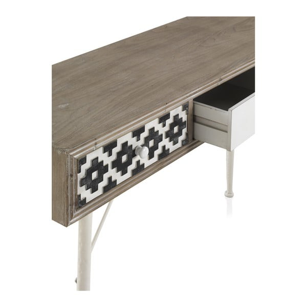 Consolle Rustico con dettagli in bianco e nero e tre cassetti Geometric - Geese-image-1