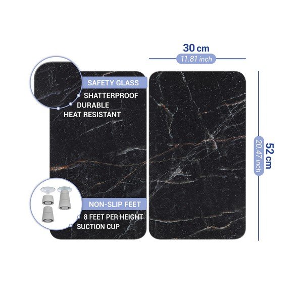 Set di copri fornelli in vetro temperato 2 pz 52x30 cm Abdeckplatte  – Wenko-image-4