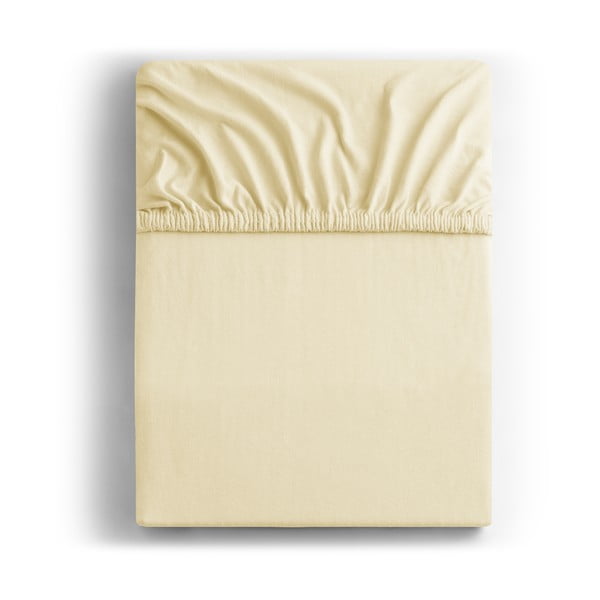 Lenzuolo in jersey elasticizzato crema Collezione, 140/160 x 200 cm Amber - DecoKing