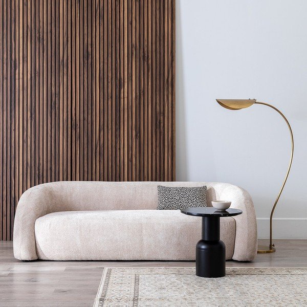 Divano beige con rivestimento in ciniglia 200 cm Minimal – Ixia-image-1