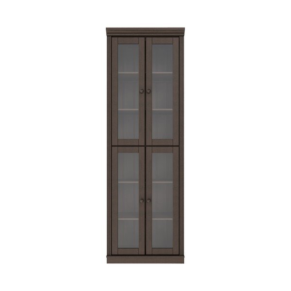 Vetrina marrone scuro in pino massiccio 74x223x37 cm Anita – Støraa