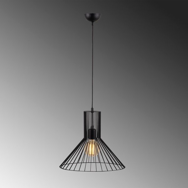 Lampadario nero con paralume in metallo ø 38 cm Fellini – Opviq lights-image-3