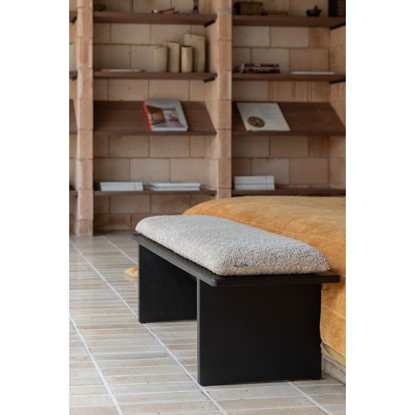 Panchina beige con rivestimento in bouclé Shiho – Dutchbone-image-1