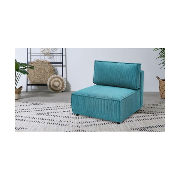 Modulo divano in velluto a coste blu, parte centrale Nihad modular - Bobochic Paris-image-1