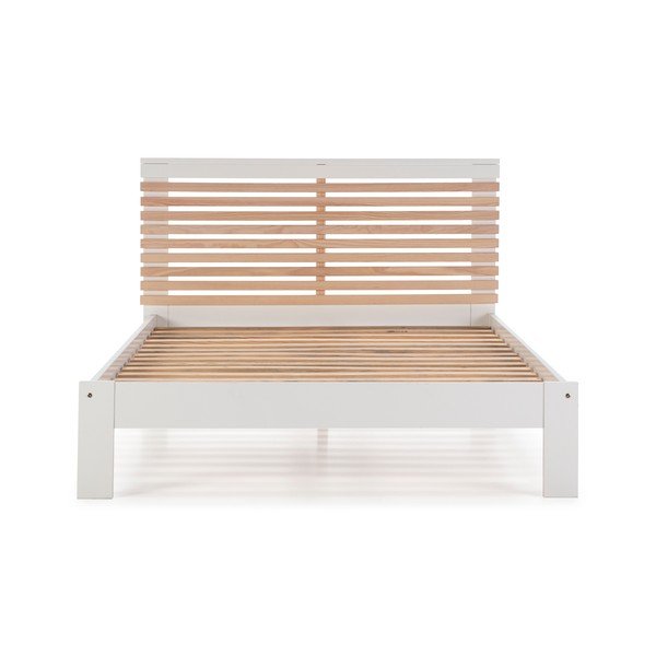 Letto matrimoniale bianco con griglia 140x190 cm Vectra - Marckeric-image-2