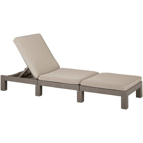 Chaise longue da giardino beige in rattan artificiale Daytona - Keter