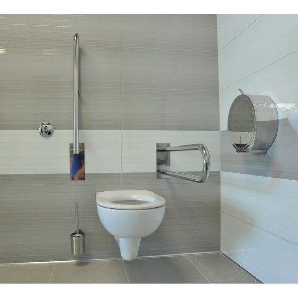 Maniglia a muro in acciaio inox per bagno 62 cm Handicap U - Sapho-image-1