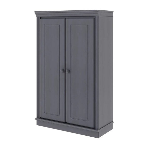 Armadietto grigio in pino massiccio 74x118x35 cm Anita – Støraa-image-4