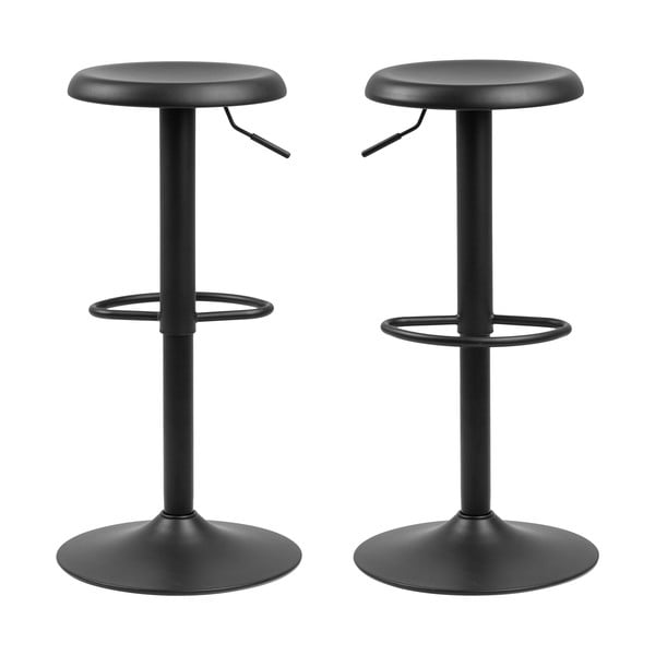 Sedia da bar nera in metallo con altezza regolabile (altezza della seduta 59 cm) Finch – Actona-image-2