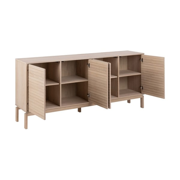 Cassettiera bassa in rovere decorato in colore naturale 180x80 cm Linley - Actona-image-3