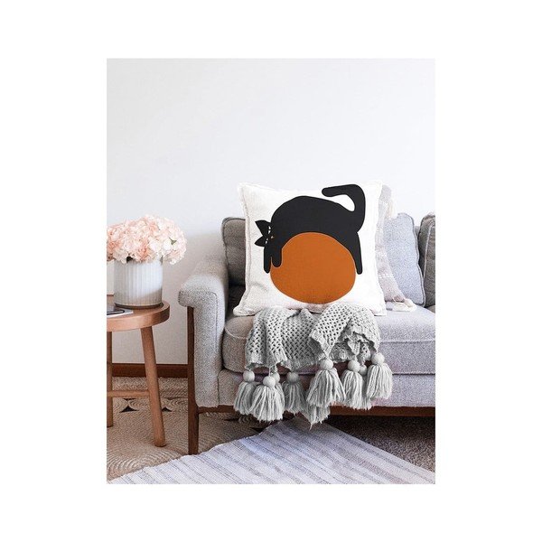 Federa in misto cotone Kitty, 55 x 55 cm - Minimalist Cushion Covers-image-2