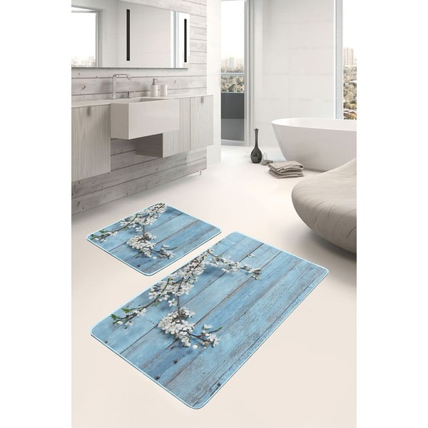 Tappetini da bagno blu in set da 2 60x100 cm - Mila Home-image-3