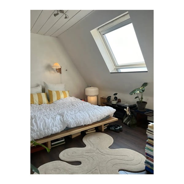 Letto matrimoniale in legno di pino con griglia color naturale 180x200 cm Japan - Karup Design-image-1