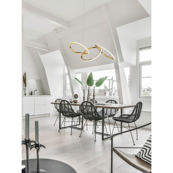 Lampadario LED dorato in alluminio con intensità regolabile Girish – Nova Luce-image-1