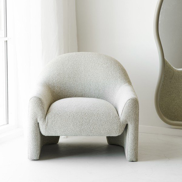 Poltrona color crema con rivestimento in ciniglia Zahara – House Nordic-image-1