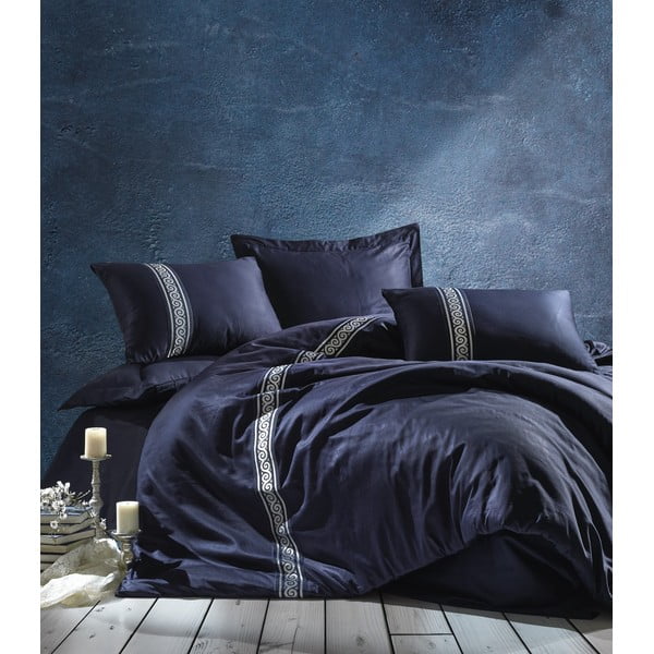 Biancheria da letto in cotone sateen con lenzuolo Cotton Box , 200 x 220 cm Royal - Mijolnir