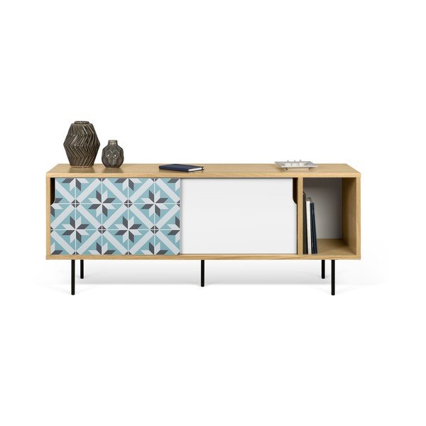 Cassettiera bassa in rovere con gambe in metallo Dann Makaresh - TemaHome-image-1