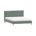 Letto matrimoniale imbottito verde con griglia 140x200 cm Tina - Ropez