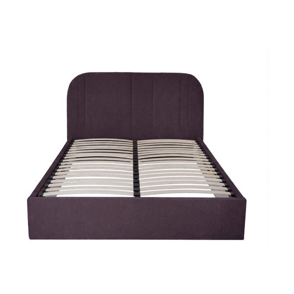 Letto matrimoniale imbottito viola con contenitore con rete inclusa 180x200 cm Sidney – Bobochic Paris-image-3