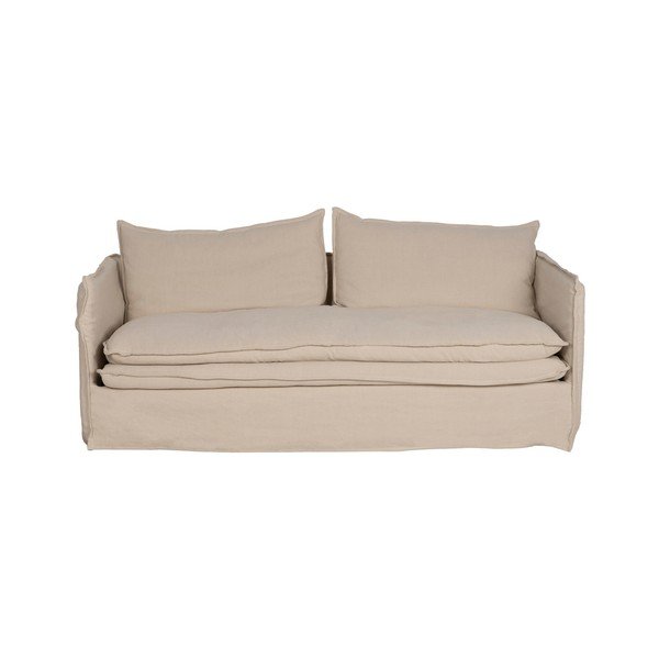 Divano color crema con rivestimento in lino 210 cm – Ixia