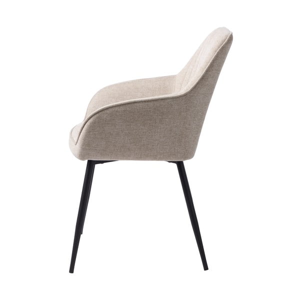 Sedia da pranzo beige in imbottito con braccioli Nolan – Unique Furniture-image-2