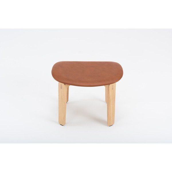 Pouf in rovere marrone Nora - Gazzda-image-4