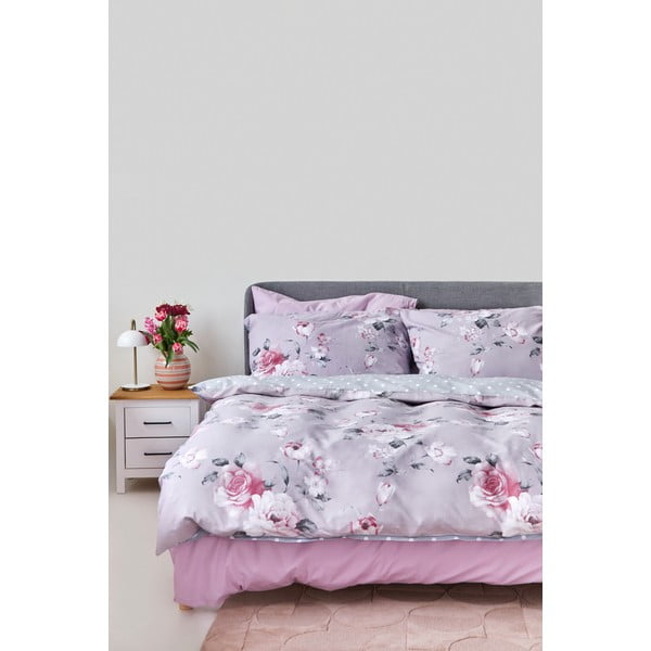 Lenzuola in cotone grigio per letto matrimoniale, 200 x 220 cm Belle - Bonami Selection-image-3