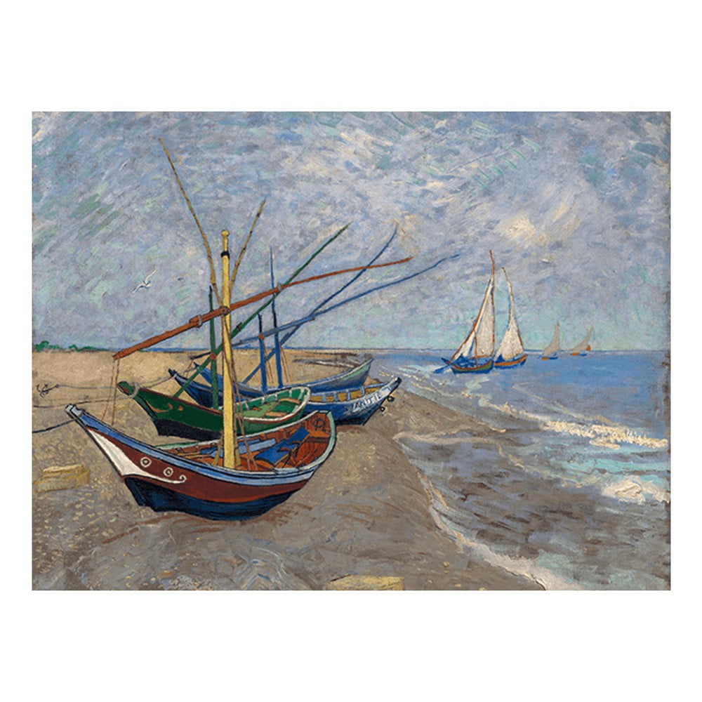 Riproduzione del dipinto di Vincent van Gogh "Barche da pesca sulla spiaggia di Les Saintes-Maries-de la Mer", 40 x 30 cm. Vincent van Gogh - Fishing Boats on the Beach at Les Saintes-Maries-de la Mer - Fedkolor | Quadri