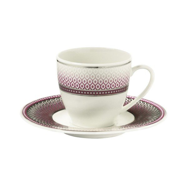 Set di 6 tazze in porcellana con piattino Kutahya Latté, 80 ml - Kütahya Porselen