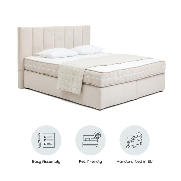 Letto boxspring beige 180x200 cm Olia Bold Line – Bonami Selection-image-4