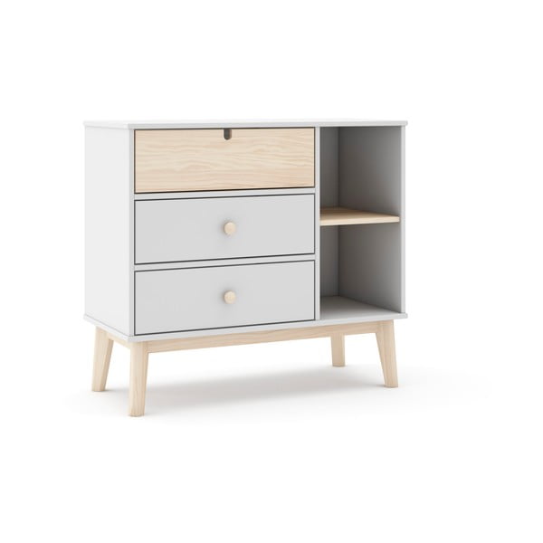 Cassettiera bassa bianca da bambini 90x40 cm Estefania – Marckeric-image-3