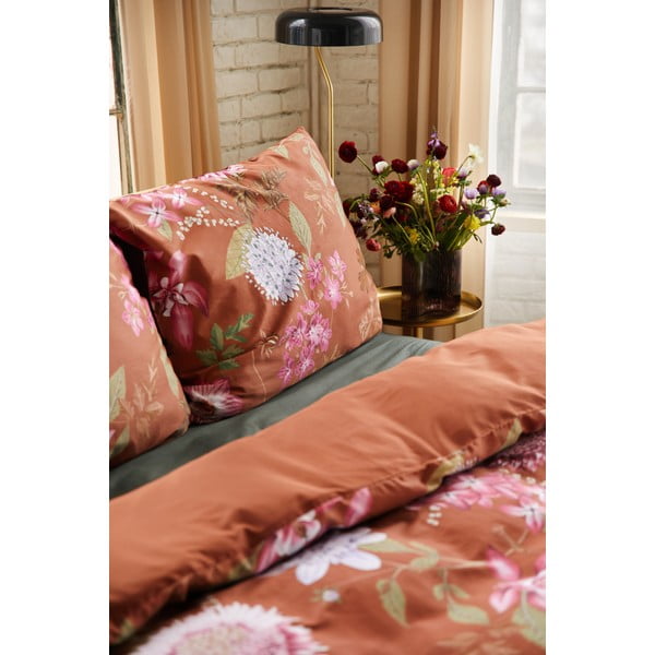 Lenzuola matrimoniali in cotone sateen marrone terracotta 160 x 220 cm Blossom - Bonami Selection-image-3