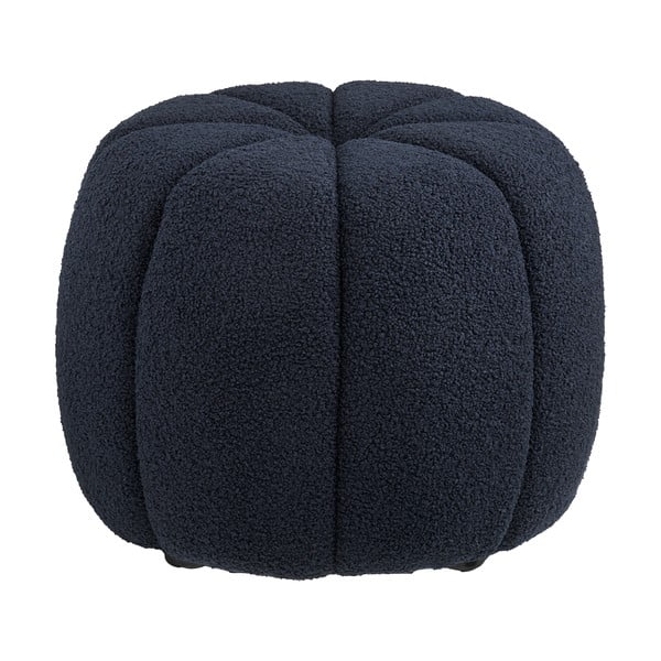 Poggiapiedi blu scuro con rivestimento in bouclé Paisley – House Nordic-image-2