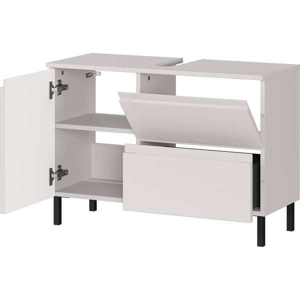 Mobile da lavabo color crema basso 80x56 cm Salinas – Germania-image-3