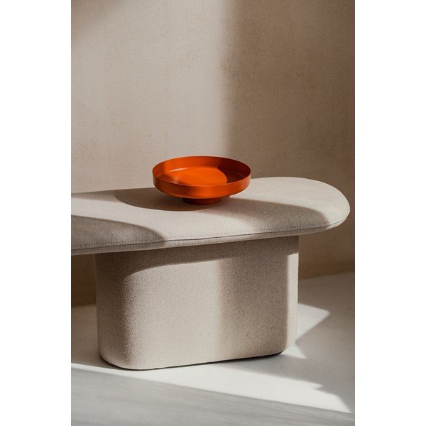 Panchina beige in imbottito con rivestimento in lana Rull – noo.ma-image-4