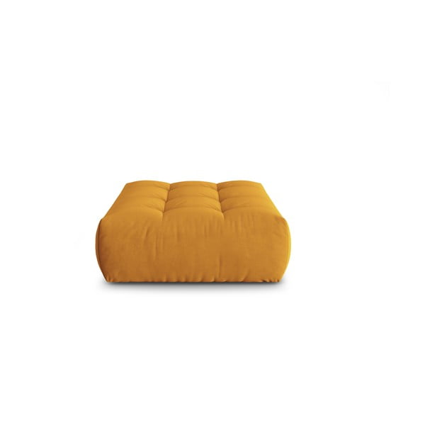 Pouf in tessuto bouclé giallo Bloom - Micadoni Home