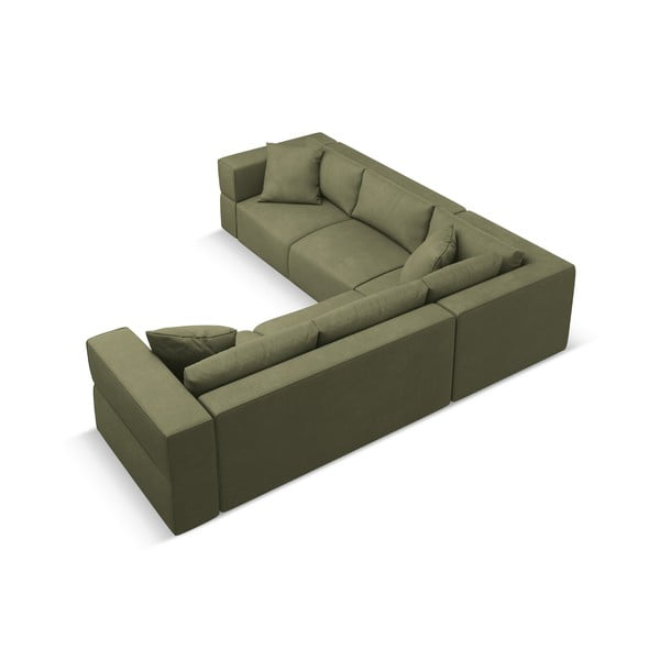 Divano angolare variabile verde chiaro Esther - Milo Casa-image-3