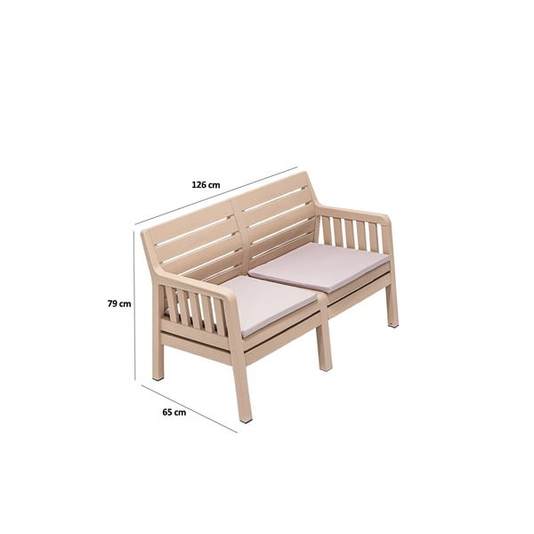 Divano da giardino beige Lara - Floriane Garden-image-1