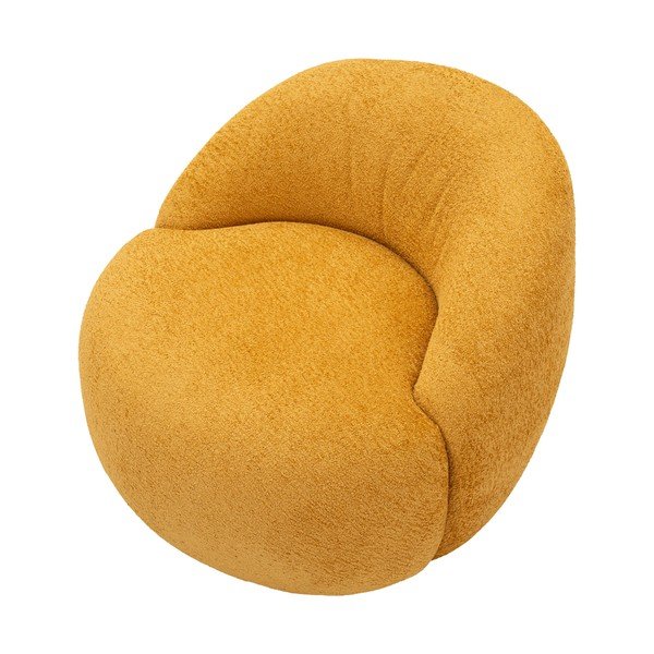 Poltrona color senape con rivestimento in bouclé Ginerva – Mauro Ferretti-image-3