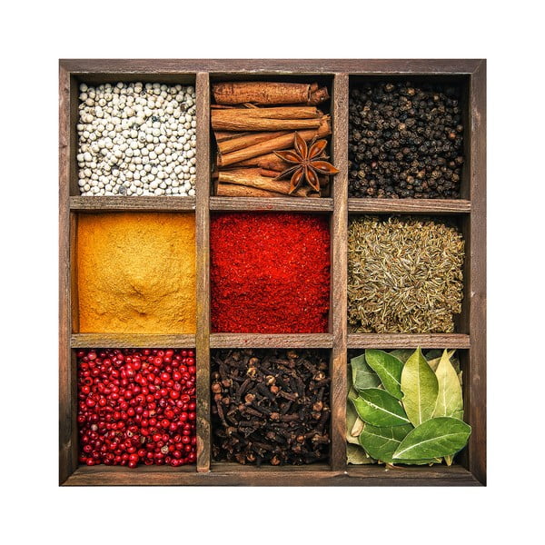 Dipinto su vetro 30x30 cm Spices Box – Styler