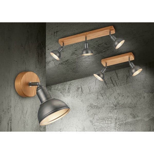 Faretto in colore grigio scuro-naturale 11x33 cm Delhi - Trio-image-1