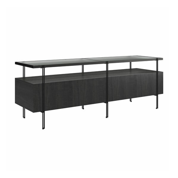 Tavolo TV nero in rovere 140x50 cm Wainwright - Støraa-image-4