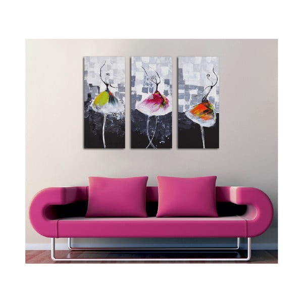 Pittura in 3 parti su tela Danzatrici - Wallity-image-2